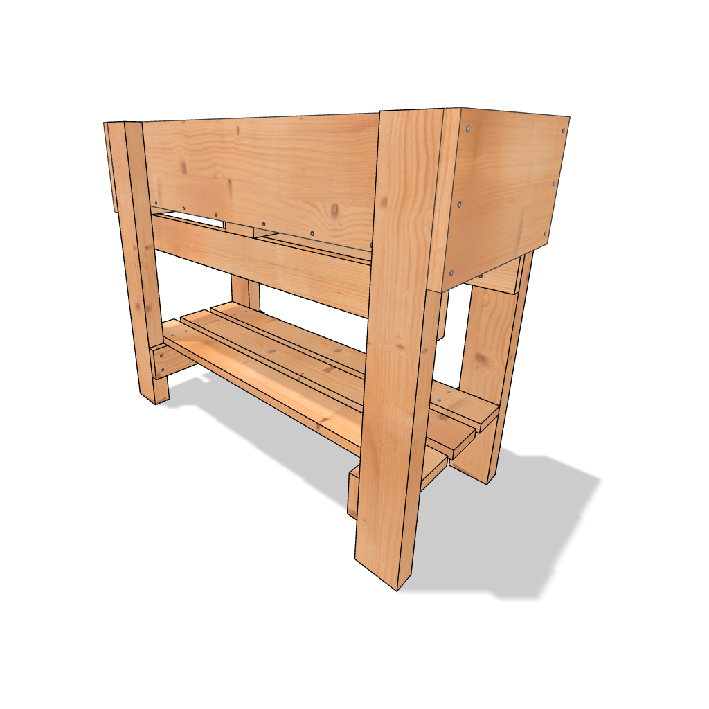 Hochbeet mit Boden 1000 x 300 x 850 [mm]